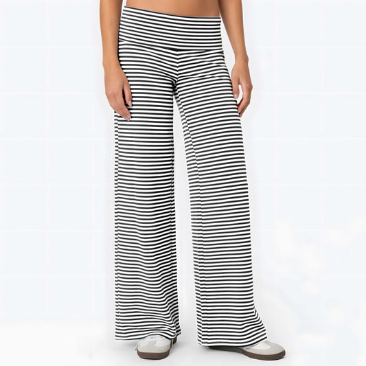 Viral Striped Fold Over Pants